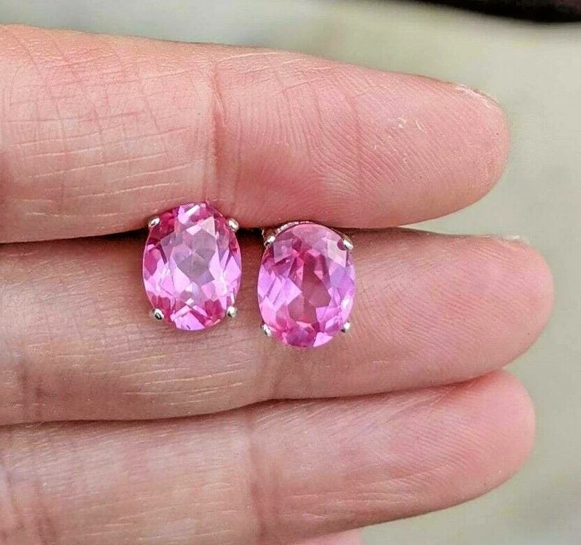 Pink hotsell sapphire studs