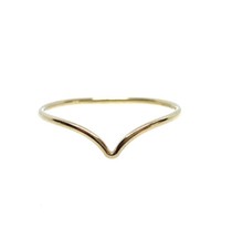 14ct Gold Wishbone Stacker Ring 14ct Bonded Gold Stacking Ring 14ct Ring Lucky