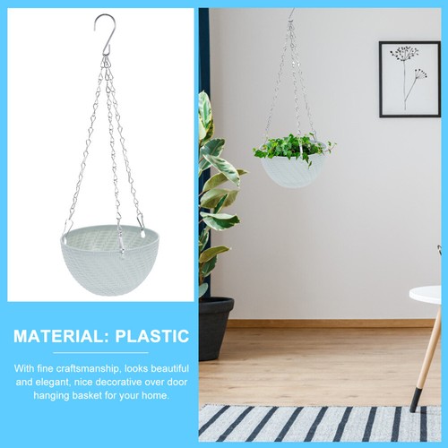 Plastic Hanging Basket Flower Holders Vintage Planter Outdoor Baskets Succulent - Picture 4 of 9
