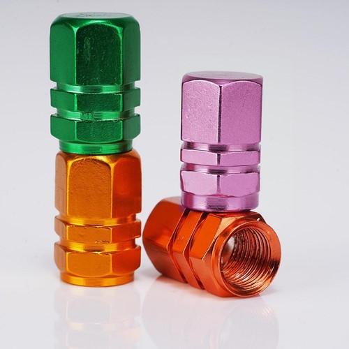 4pcs Muti-Colors DIY Tyre Valve Dust Caps Car Bike Motorcycle Alloy Dur丨UK - Picture 5 of 27