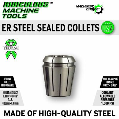 Steel Sealed ER16 Metric Spring Collet 10.0mm for Coolant CNC Machine