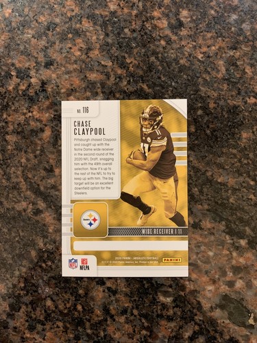 2020 Panini Absolute Chase Claypool Red Foil Parallel SP #116 Steelers - Picture 2 of 2