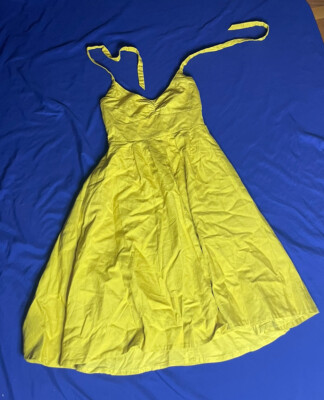 J.crew yellow halter dress size 4 | eBay