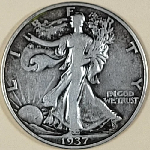 1937  Silver Walking Liberty Half Dollar -  ** VF+ **