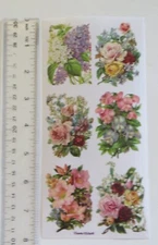 Violette Collection - OPAL VICTORIAN PASTEL FLOWERS- 1 Sheet NEW Stickers #C323