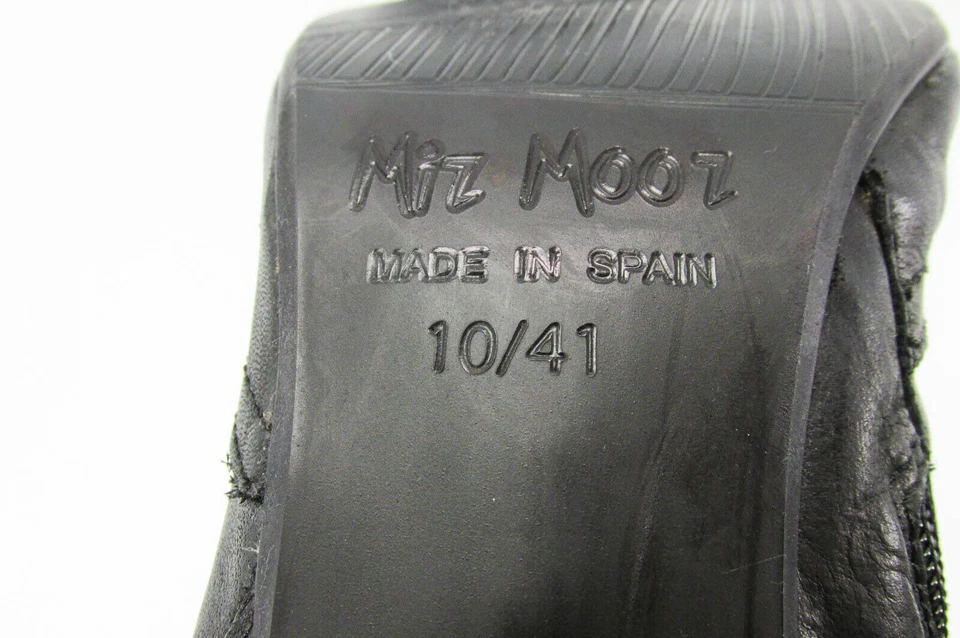 Miz Mooz Womens Boot Size 10M Black Leather Ankle Bootie Pre Owned vq - Image 3 of 4