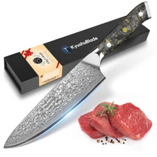 8 Inch Damascus Chef Knife 67-Layers Handmade Damascus Steel V-sharp Edge Knife