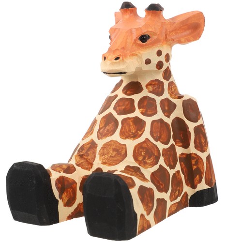 Giraffe Phone Holder Stand Cute Wooden Design for Home Decor - 第 1/10 張圖片