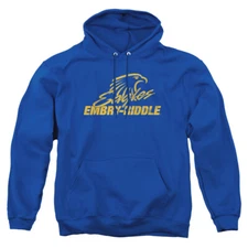 Embry-Riddle Aeronautical Adult Pullover Hoodie Eagles Logo, Royal Blue, S-3XL