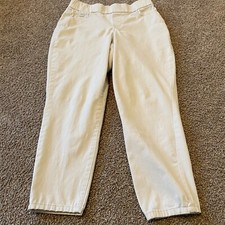 Nine West Womens Beige Heidi Pull On Mid Rise Straight Leg Dress Pants Size 8