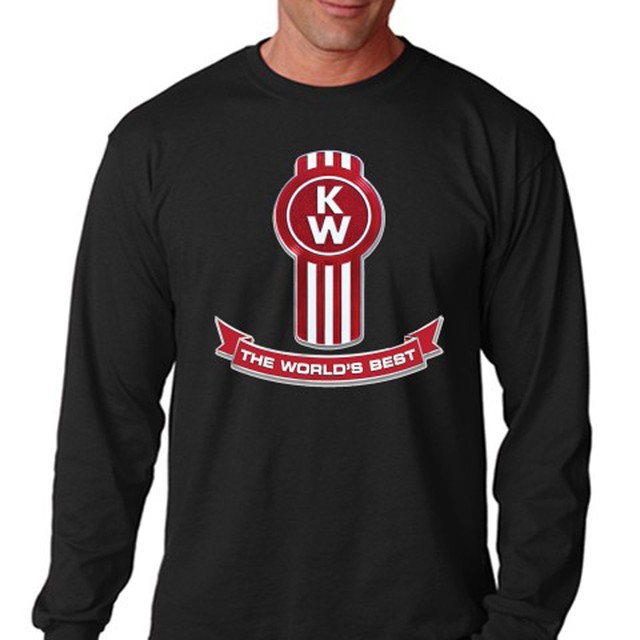 New Kenworth Trucks Logo Men's Long Sleeve Black TShirt Size S to 3XL