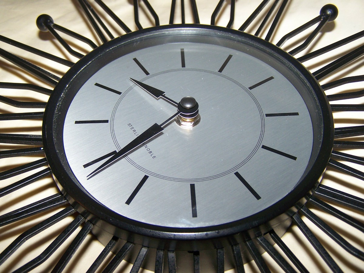 Sterling and Noble Starbust Black & Grey Wall Clock 18