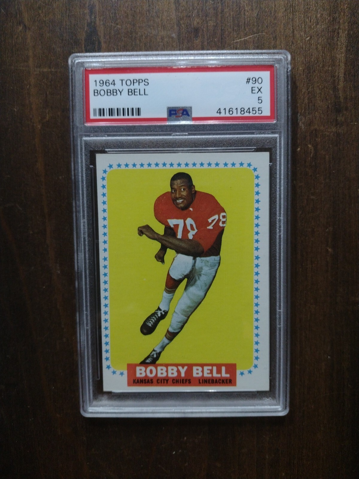 1964 Topps 90 Bobby Bell ROOKIE Kansas City Chiefs HOF PSA 5 EX