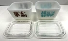 Pyrex Early American & Butterprint vintage refrig. jars, Excellent, small