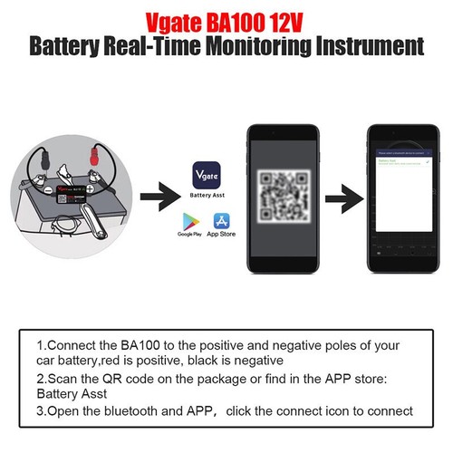 Hot Car Battery Monitor BM2 Bluetooth 4.0 12V Car Battery Lithium Battery Tester - Picture 9 of 15