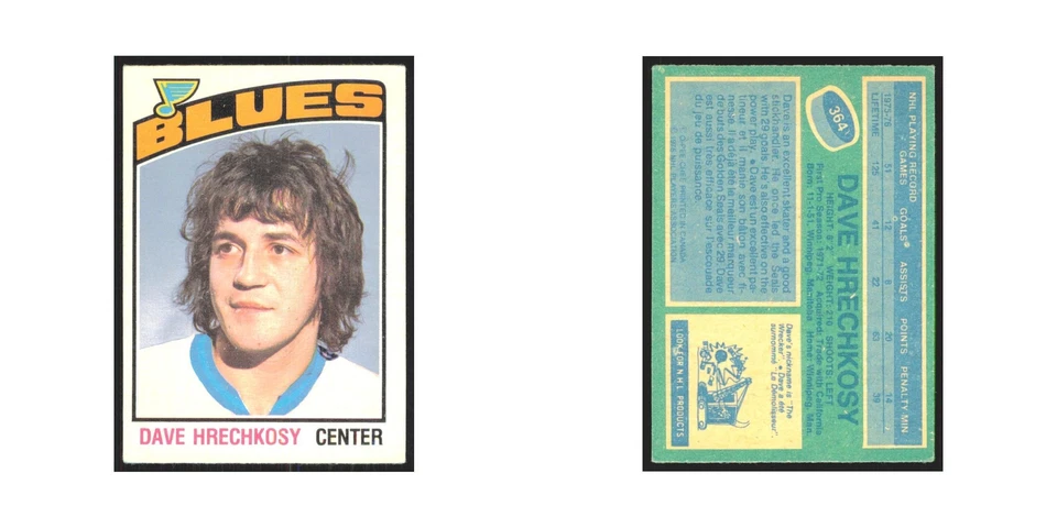1976 O-Pee-Chee Dave Hrechkosy St. Louis Blues #364 - Image 3 of 3