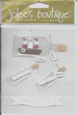 Message in Bottle Ship Shipwreck Castaway SOS Jolee's Boutique Stickers