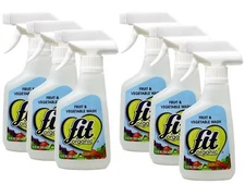FIT Organic Fruit and Vegetable Wash Spray Bottle White, Clear, 12 Fl Oz 6 Pack