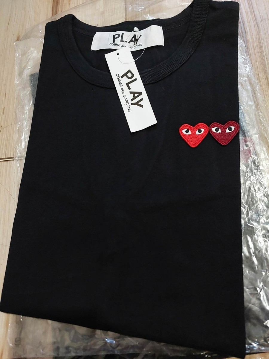 Comme Des Garçons Play Shirt Double Heart sz MEDIUM | eBay