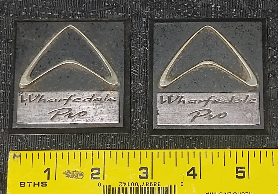 2x LOGOTIPOS ORIGINALES WHARFEDALE PRO - BONITO - PAR - BIEN EMBALADOS - ¡SE ENVÍA RÁPIDO! Foto 2 de 2