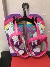 girls Unicorn flip flops size: S 11 new
