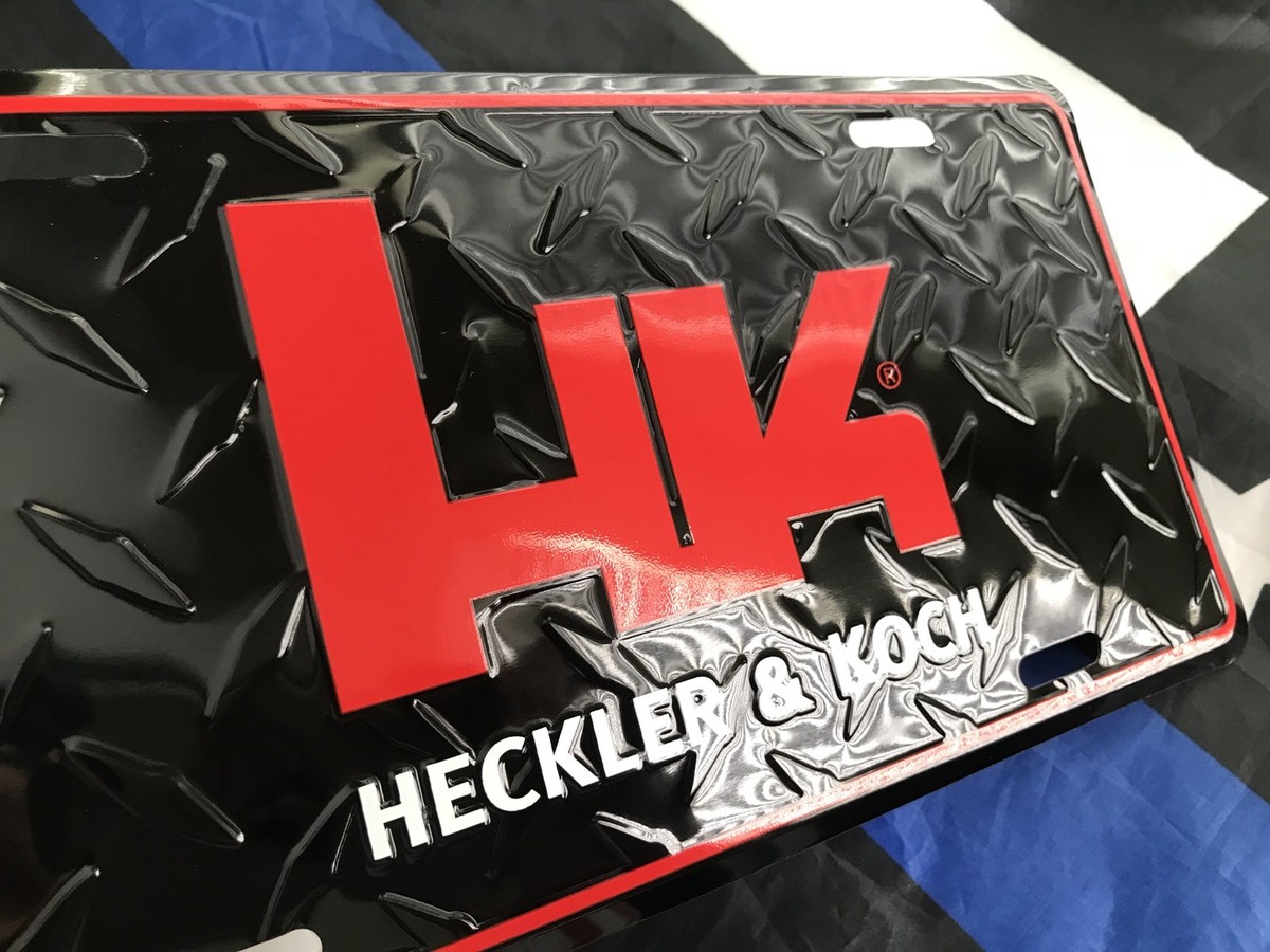 Heckler Koch HK Metal License Plate For Gun Pistol Man Cave