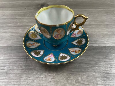 Vintage Chugai China Espresso Cup & Saucer, Hand Painted Made in