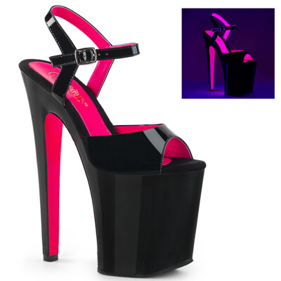 PLEASER XTREME-809TT Women's 8'' Heel Platform Two Tone Ankle Strap Sandal Shoes