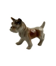 Dog Bull Boxer White Brown Porcelain Animal Lover Japan Retired Rare VTG