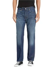 Levis Western Fit Jeans Mens Straight Leg Mid Rise Mountain Rain Dark Blue Denim