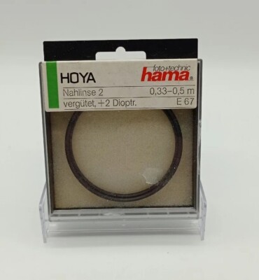 Hama Nahlinse 2 Hoya 0,33-0,5 m vergütet +2 Dioptr. E67 Kamera Close up Linse