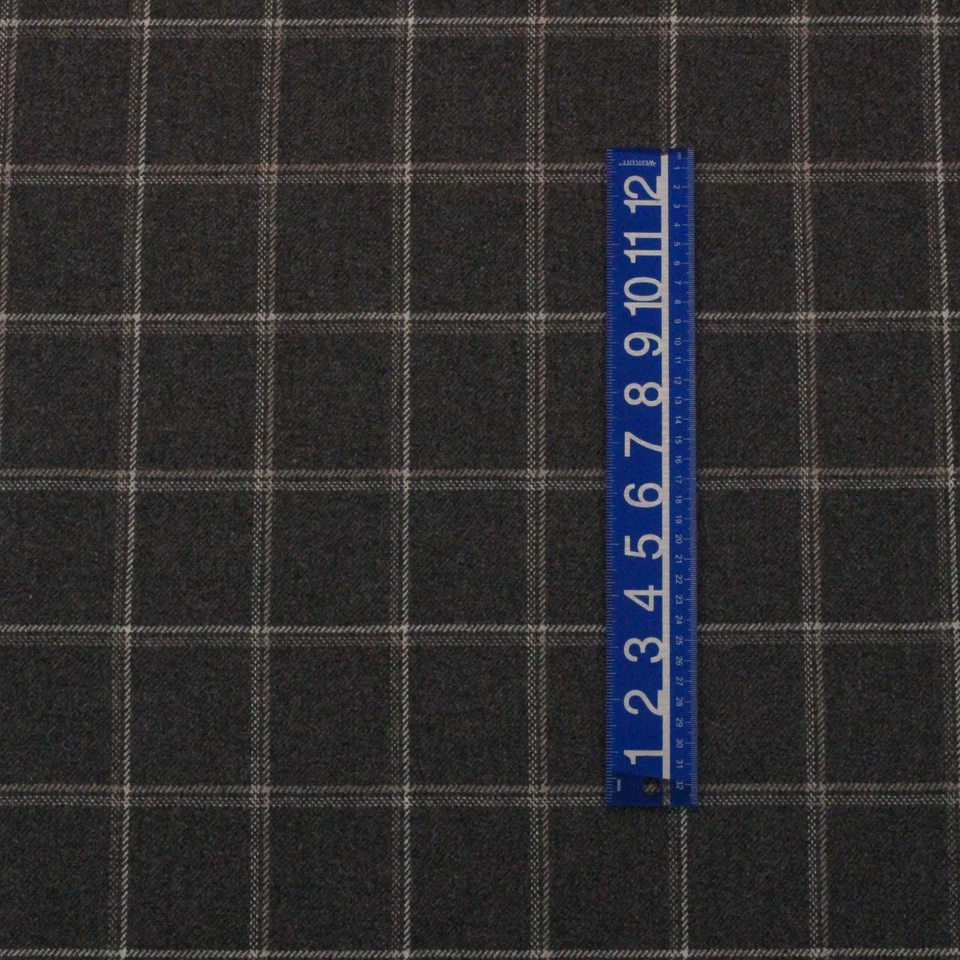 CLARENCE HOUSE KNIGHTSBRIDGE CHARCOAL GRAY CHECK 100% WOOL FABRIC BY YARD 59"W - Image 2 of 4