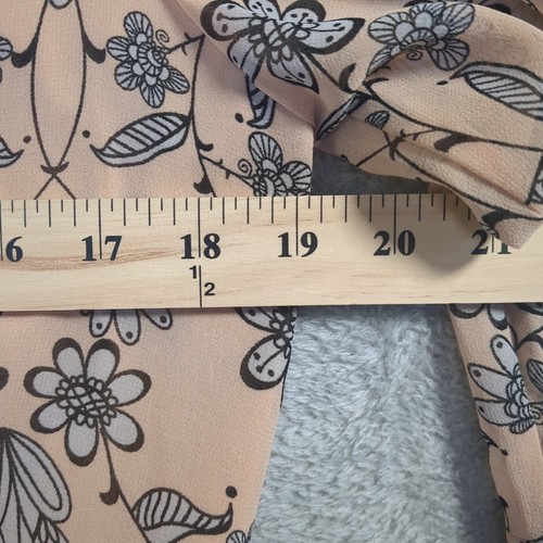 For Love & Lemons Pia Peach Black Floral Print Romper Womens size L Romantic - Picture 6 of 15