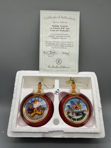Bradford Exchange 1999 Garfield Heirloom Porcelain Ornaments 3rd Issue NEW! - Picture 1 of 6