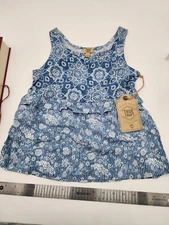 True Craft Girls Tunic Size Small  Southern Style  Blue And White 