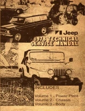 1978 Jeep CJ Cherokee Wagoneer Truck Shop Service Repair Manual Book Guide OEM