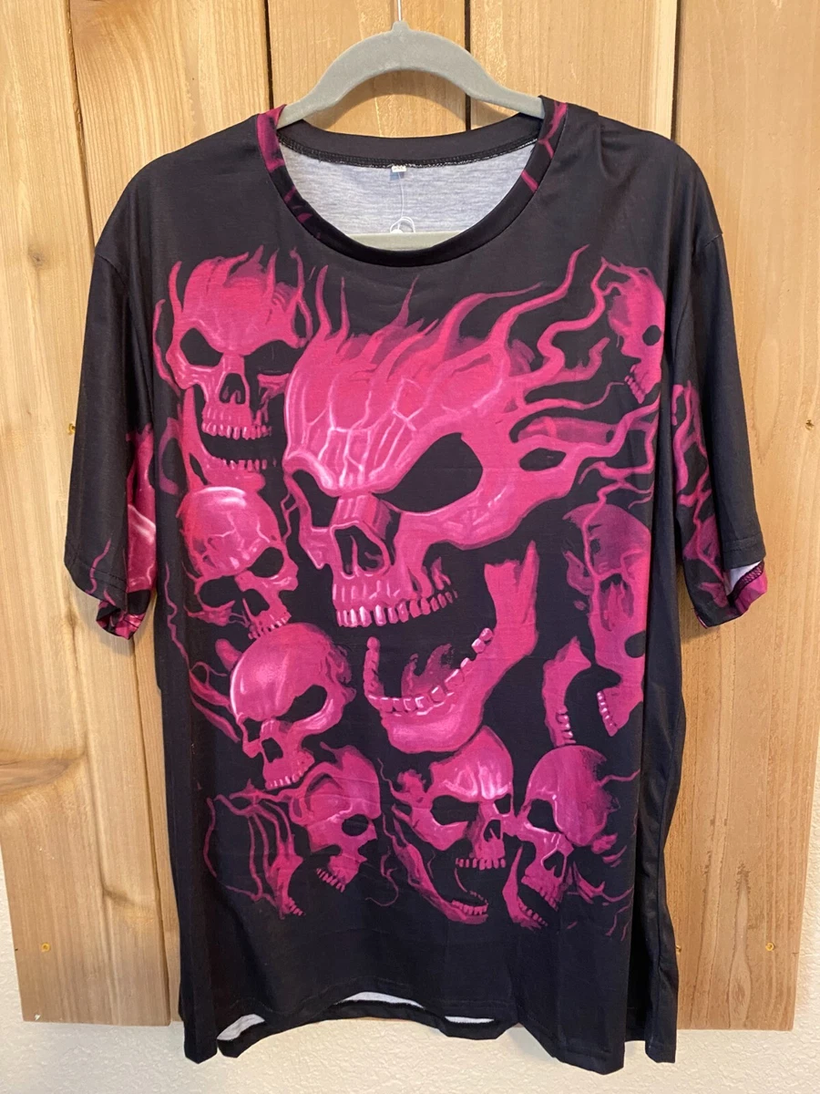Pink skeleton hot sale shirt