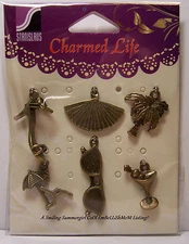 Fun! 6 Assorted BeachThemed Charms Jewelry Craft Embellishments Sunglasses Palm
