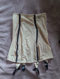 Rare Dita Von Teese Wonderbra 3 Piece Lingerie Set Nude Bra Girdle Thong 36C