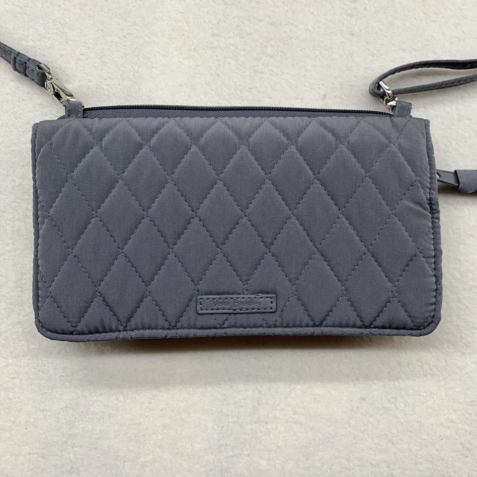 Vera Bradley Wallet Clutch Bag Purse Womens Small Gray Quilted - Image 2 of 4