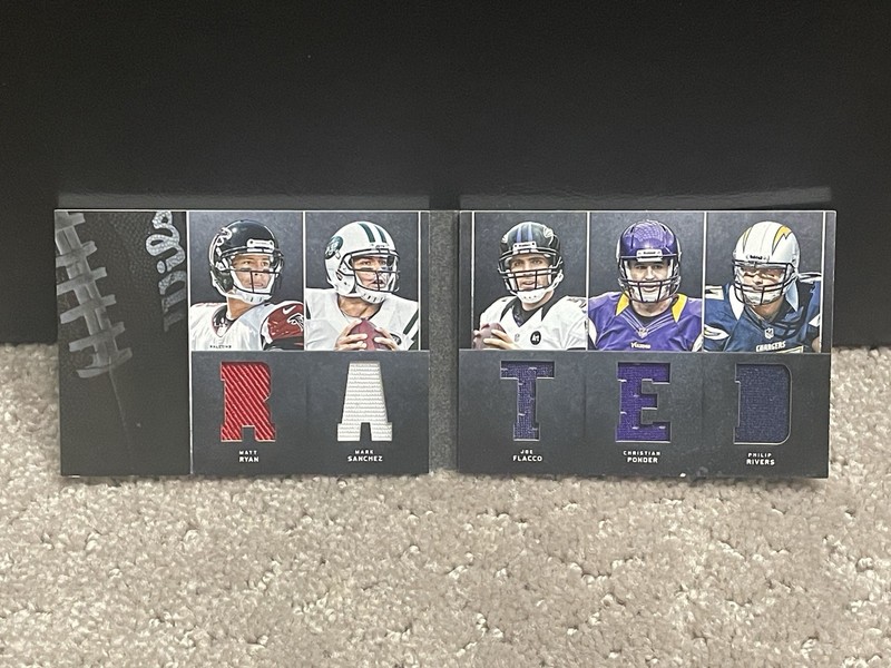 2012 Playbook Matt Ryan Joe Flacco Rivers Sanchez Book Game Used Jersey 64/99