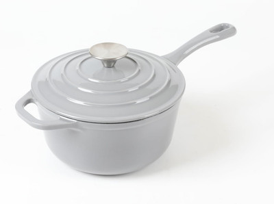 HAWOK Enameled Cast Iron Saucepan 2.65 Quart/2.5-Liters Gray