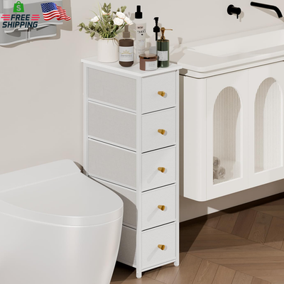 skinny white dresser Wood Five Drawer Lingerie Tall Storage Chest Nigh Westcharm making your space look neater and brighter White Tall Skinny Dresser for