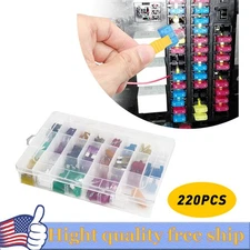 220Pcs Auto Blade Fuse Assortment Kit Set Car Truck Motorcycle Boat Fuses US H