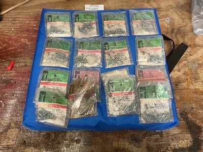 Massive  200 pc Hardware Lot   Screws, Bolts, Nuts, Washers, Nails, Anchors  NEW