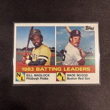 ⚾️ 1984 Topps Wade Boggs, Bill Madlock #131 Red Sox Pirates League Leaders Card