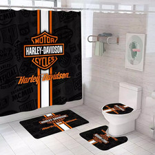 Legendary Harley Davidson Printed Premium Bathroom Sets or Shower Curtain.