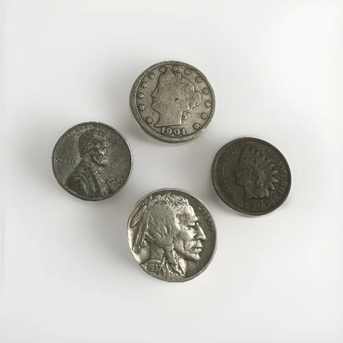 US OLD COINS- Indian Head CENT, WW2 Steel Cent, Liberty V & Buffalo-NO JUNK #ML2