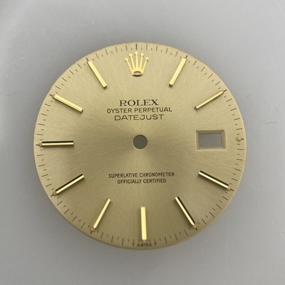 Rolex Mens Datejust 36mm Champagne Stick Dial Part -T Swiss T 16013 - 16233 #b16