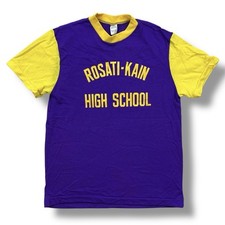 Vintage 60s Rosati Khan High School Two Tone T-Shirt Men’s Size Medium USA Made